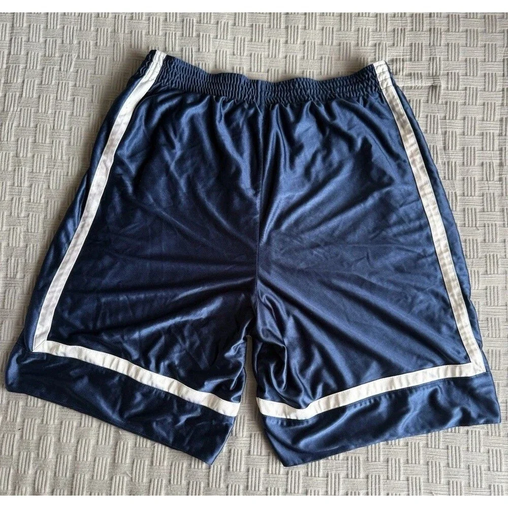 Vtg Nike Dazzle Satin Basketball Shorts Mens XL Navy Blue White Shiny Baggy Y2K